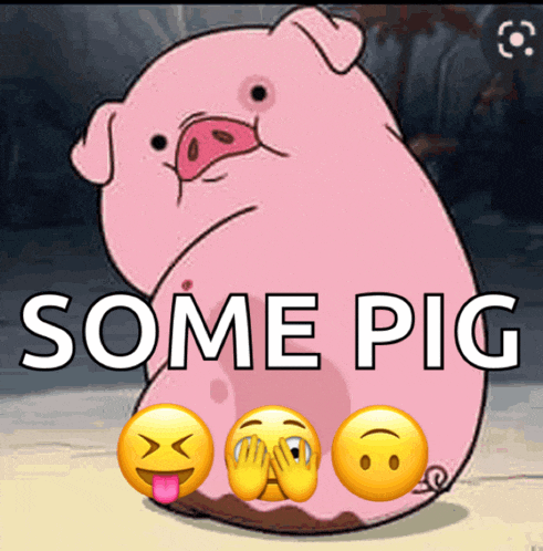 a picture of a pig with the words some pig written above it