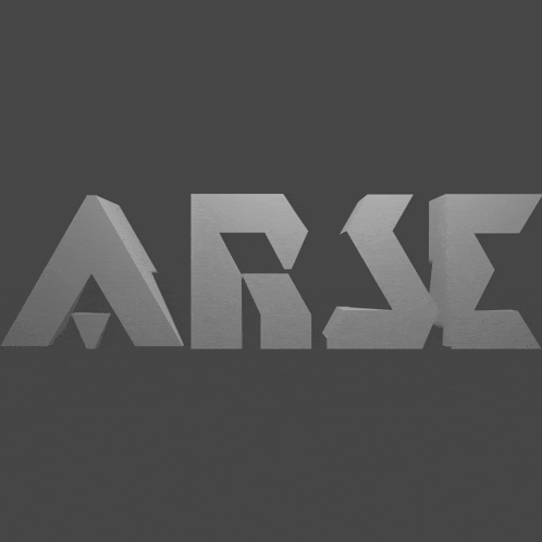 the word arse is written in gray letters on a gray background