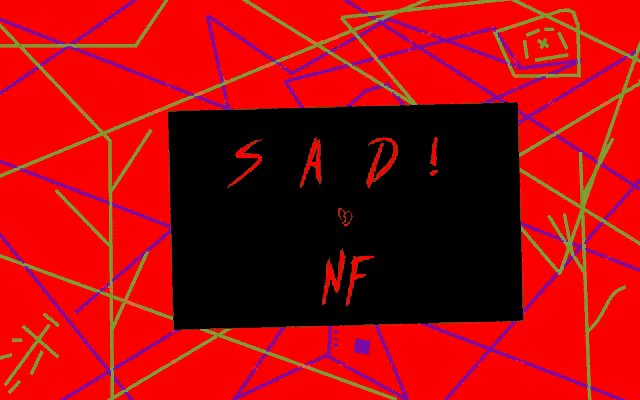 a red and green background with the words sad nf on it