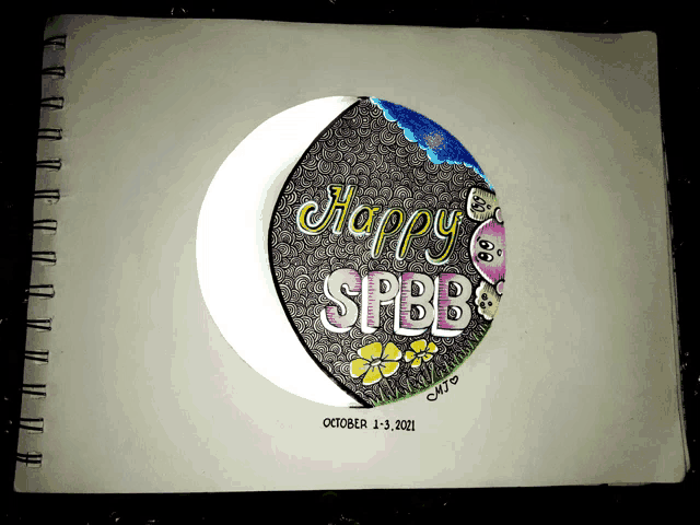 a drawing of a circle with the words happy spbb