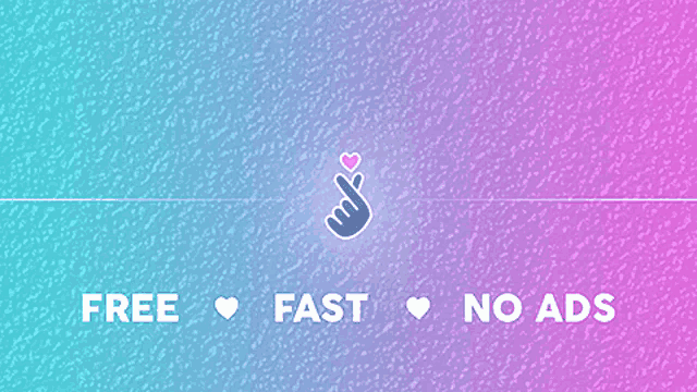 a sign that says free fast no ads with a finger heart