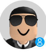 a roblox avatar with sunglasses and a smile