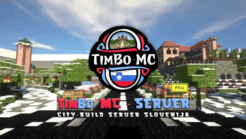 a logo for the timbo mc city build server in slovenia