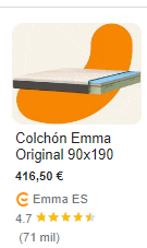 a picture of a emma mattress with a price of 41650