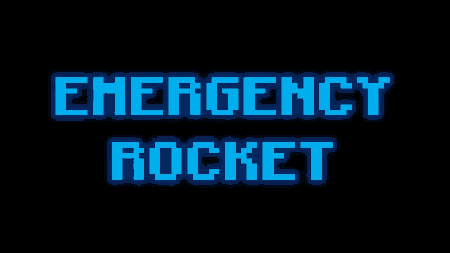 a neon sign that says emergency rocket in blue