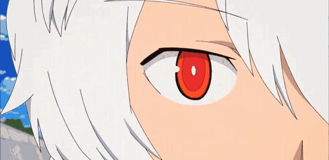 a close up of a person 's red eye