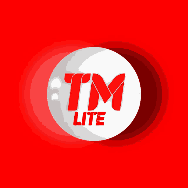 a red and white logo for tm lite