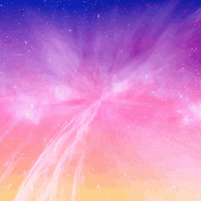 a pink and purple background with a few stars