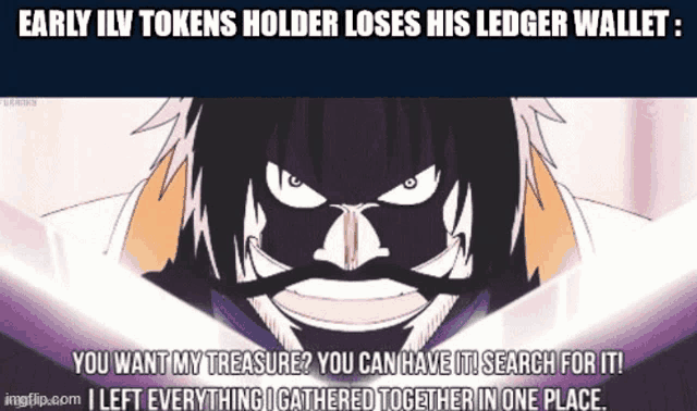 early ilv tokens holder loses his ledger wallet : you want my treasure ? you can have it