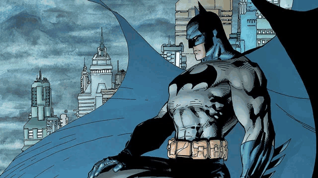 a drawing of a man in a batman costume