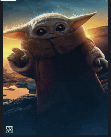 a poster of a baby yoda with the words gprd explicit written on the bottom