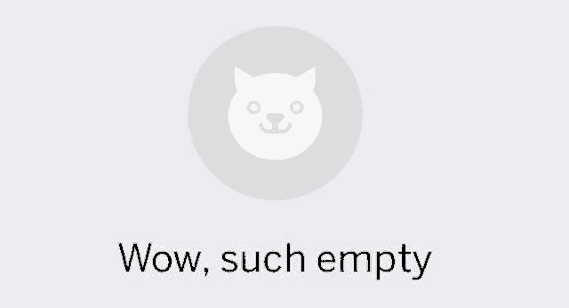 a white cat icon in a circle with the words wow , such empty .