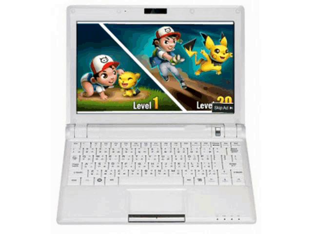 a laptop is open to a game that says level 1 and level 20