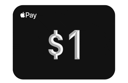 a black apple pay card has a dollar sign on it