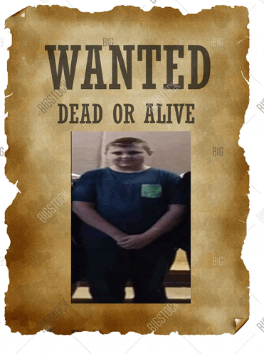 a wanted poster has a picture of a young boy on it