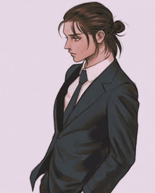 a drawing of a man in a suit and tie .