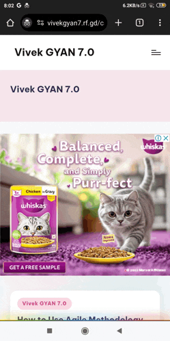 a screenshot of a whiskas cat food ad