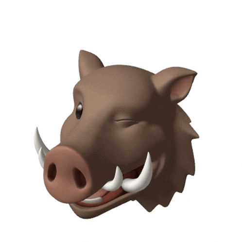 a 3d rendering of a boar 's head with white tusks