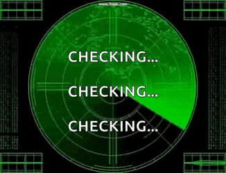 a radar screen with the words checking checking checking on it