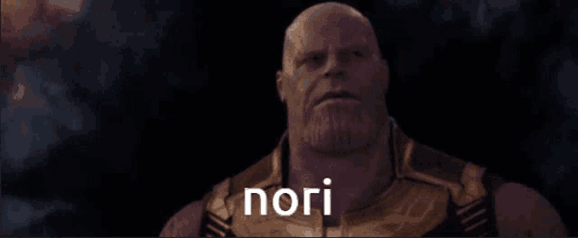 thanos from avengers infinity war says nori in a dark room