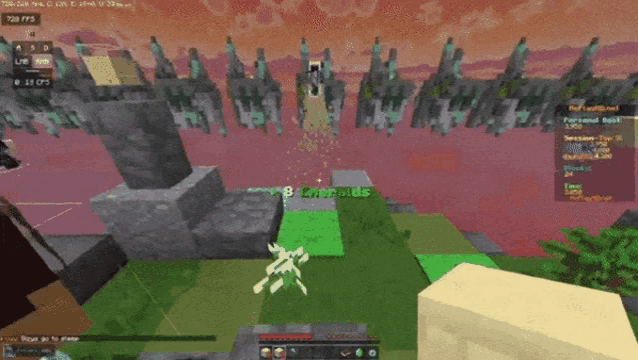 a screenshot of a minecraft game with the number 8 in the lower right corner