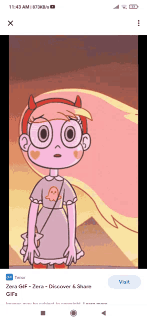 a picture of star from star vs the forces of evil on a phone screen