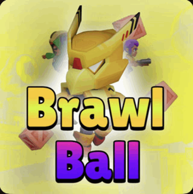 a game called brawl ball with a yellow robot