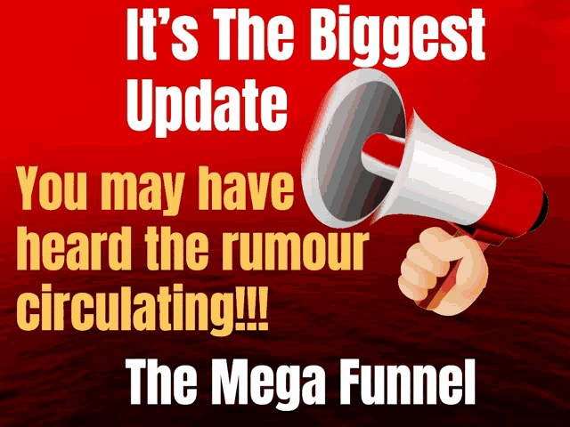 a megaphone with the words " it 's the biggest update you may have heard the rumours circulating "