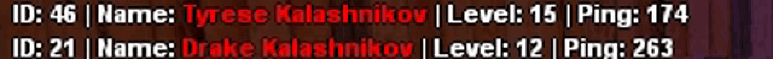 a blurred image of a person 's name in red and white