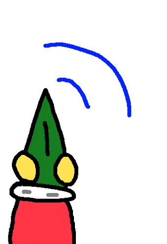 a cartoon drawing of a gnome with a green hat