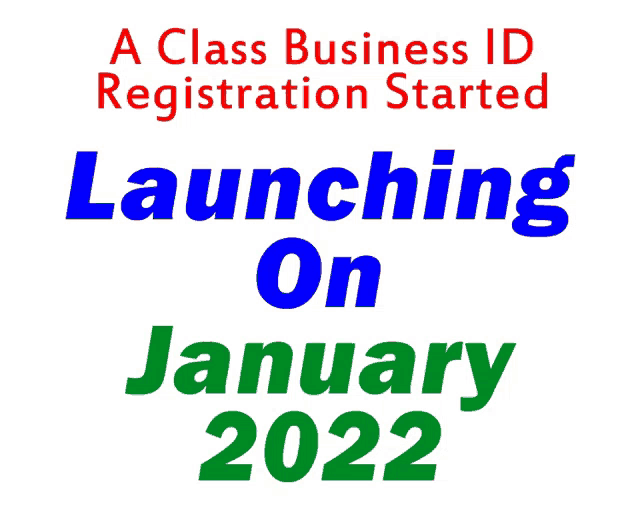 a sign that says a class business id registration started