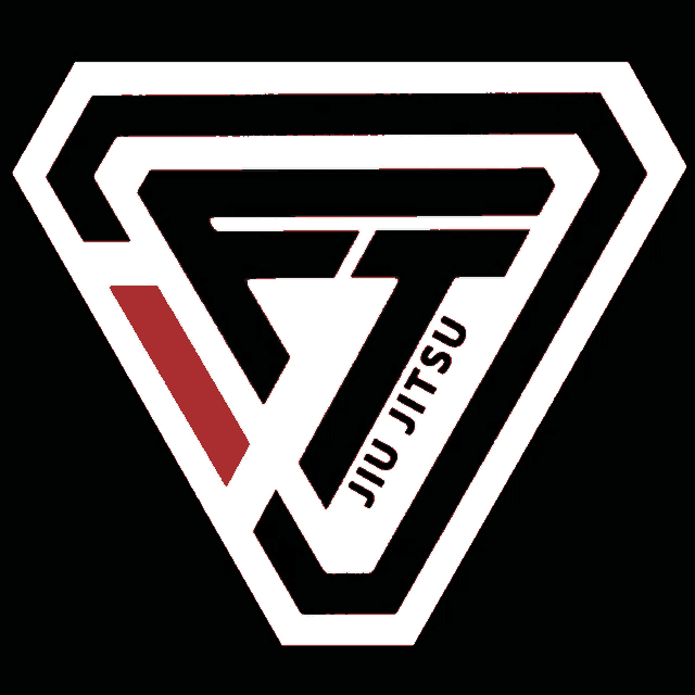 a logo for jiu jitsu with a red stripe