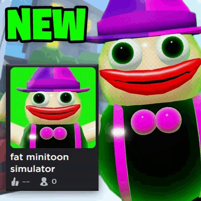 a new fat minitoon simulator is being advertised on a green background