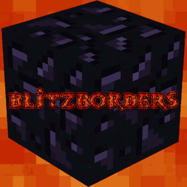 a minecraft block with the words blitzborders on it