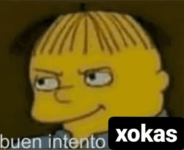 a close up of a cartoon character with the words " buen intento xokas " below him