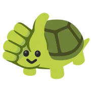 a turtle is giving a thumbs up sign .