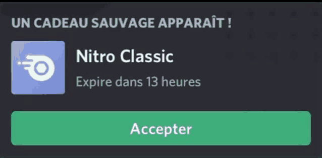 a nitro classic expires in 13 hours and accept button