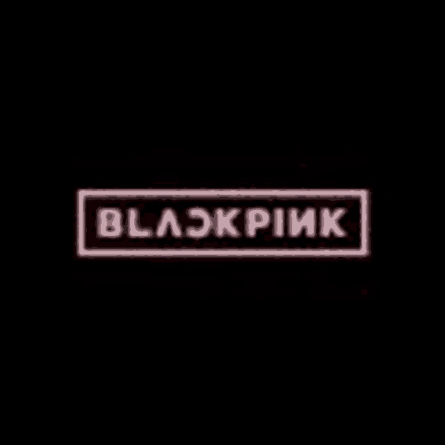 a black pink logo on a black background