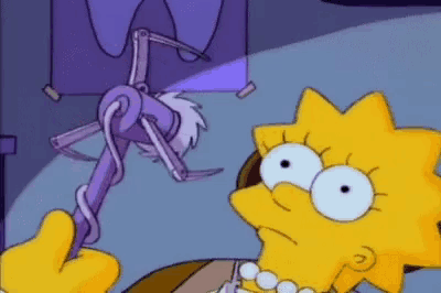 a cartoon of lisa simpson holding a toothbrush