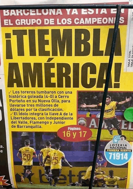 a newspaper that says ' barcelona ya esta e el grupo de los campeones '