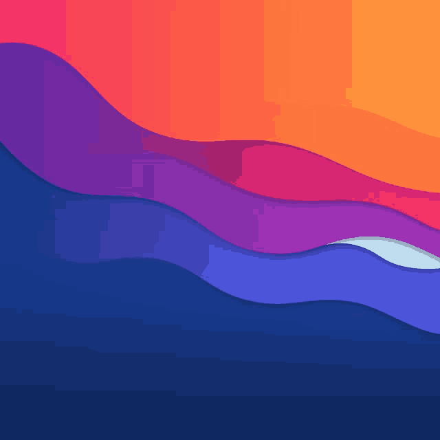 a colorful background with waves and a sunset