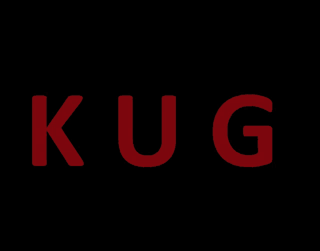 a black background with the word kug in red letters