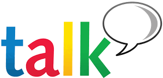 a colorful talk logo with a speech bubble in the middle