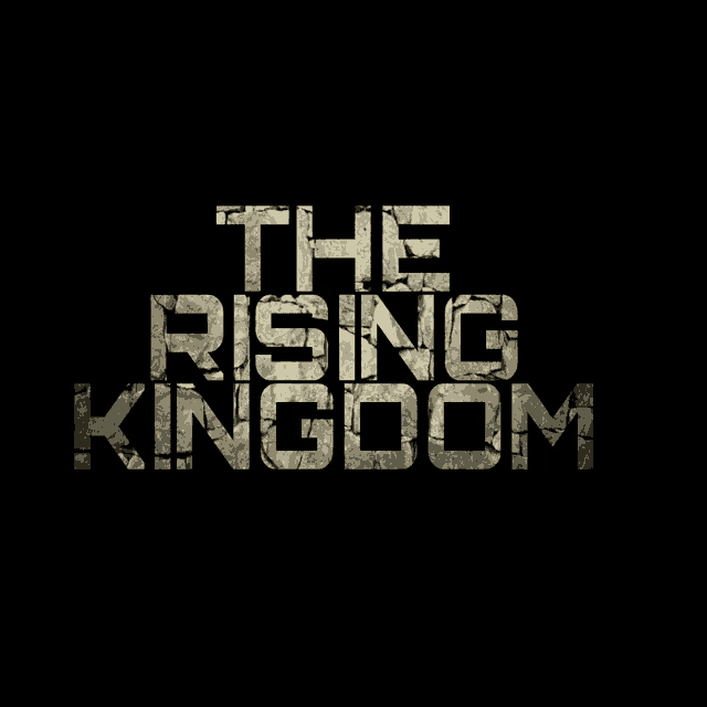 a black background with the words the rising kingdom written on it