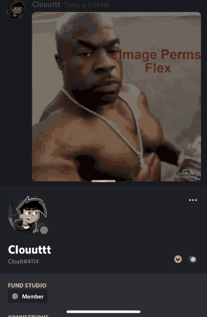 a picture of a shirtless man with the words image perm flex on the bottom