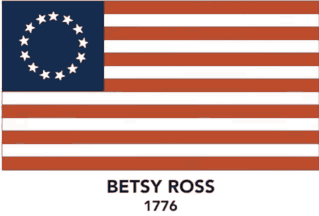 an american flag with the name betsy ross 1776 on it