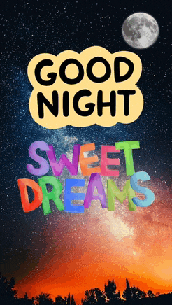 a poster that says good night sweet dreams with a full moon