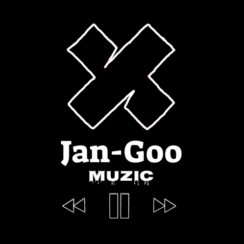 a black background with a white x and the words jan-goo music