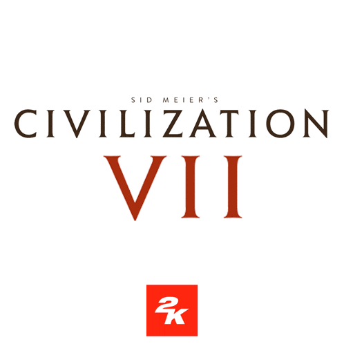 a logo for sid meier 's civilization vii with a 2k logo