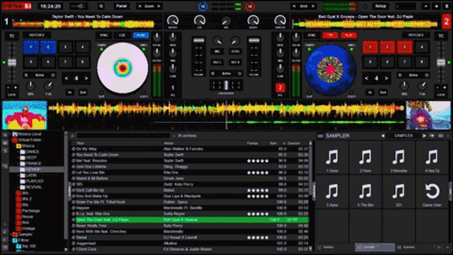 a screen shot of a dj 's mixer with a playlist of songs